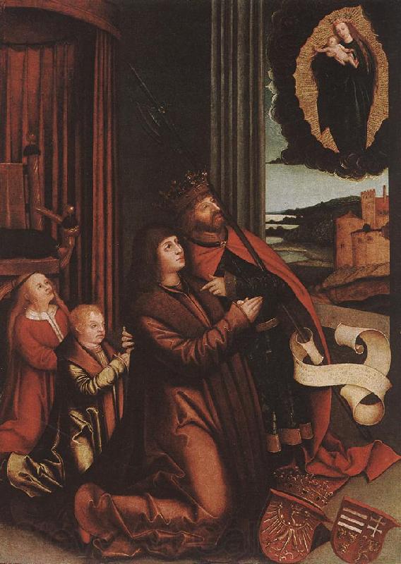 STRIGEL, Bernhard St Ladislas Presents Wladislav II and his Sons to the Virgin r France oil painting art